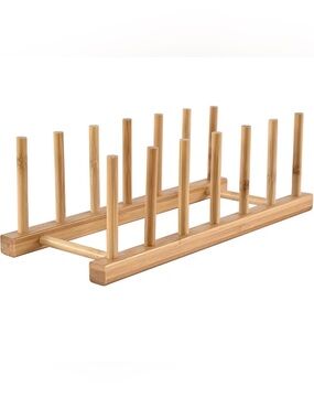 Bamboo Wooden Dish Rack, Vertical Plate & Lid
Organizer